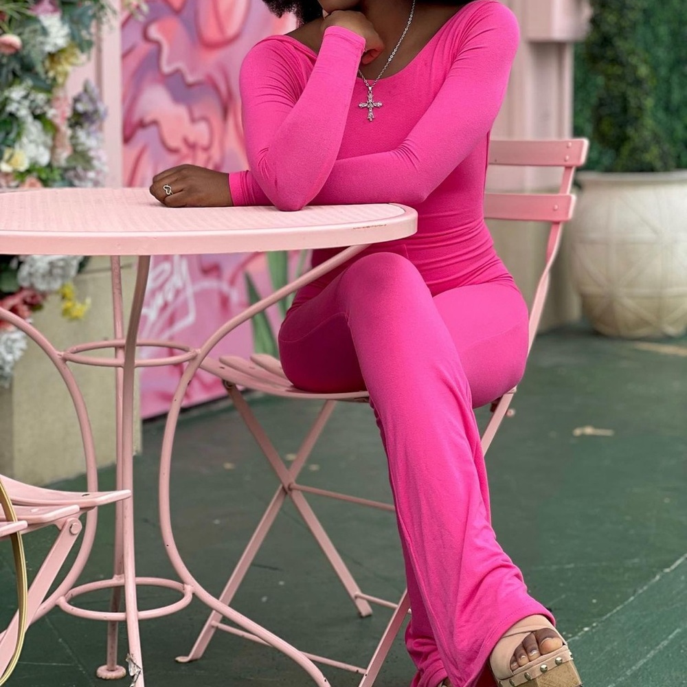 NAKED WARDROBE JUMPSUIT OPEN BACK PINK